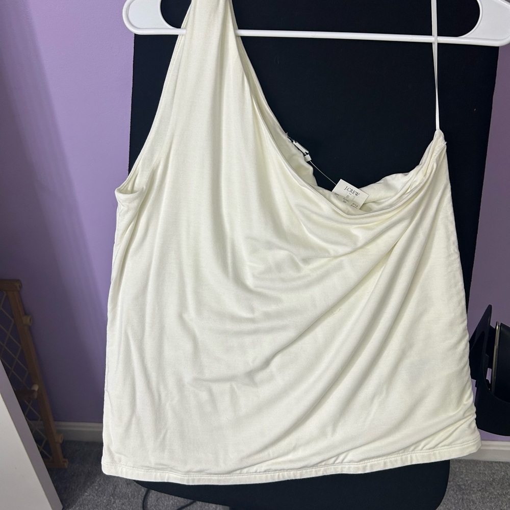 J.Crew Ivory One Shoulder Top